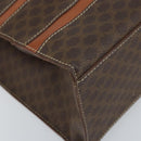 CELINE Macadam Canvas Tote Bag PVC Leather Brown Gold Auth ki6506-14