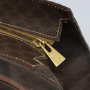 CELINE Macadam Canvas Tote Bag PVC Leather Brown Gold Auth ki6506-10
