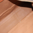 CELINE Macadam Canvas Tote Bag PVC Leather Brown Gold Auth ki6506-11