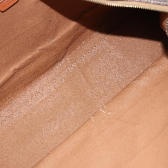 CELINE Macadam Canvas Tote Bag PVC Leather Brown Gold Auth ki6506