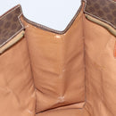 CELINE Macadam Canvas Tote Bag PVC Leather Brown Gold Auth ki6506-19