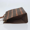CELINE Macadam Canvas Tote Bag PVC Leather Brown Gold Auth ki6506-4