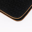 CELINE C Macadam Canvas Shoulder Bag Suede Leather Black Silver Auth ki6507-12