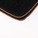 CELINE C Macadam Canvas Shoulder Bag Suede Leather Black Silver Auth ki6507-13