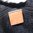 CELINE C Macadam Canvas Shoulder Bag Suede Leather Black Silver Auth ki6507-15