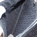 CELINE C Macadam Canvas Shoulder Bag Suede Leather Black Silver Auth ki6507-19