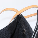 CELINE C Macadam Canvas Shoulder Bag Suede Leather Black Silver Auth ki6507-20