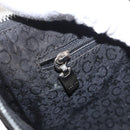 CELINE C Macadam Canvas Shoulder Bag Suede Leather Black Silver Auth ki6507-22
