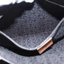 CELINE C Macadam Canvas Shoulder Bag Suede Leather Black Silver Auth ki6507-23