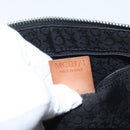 CELINE C Macadam Canvas Shoulder Bag Suede Leather Black Silver Auth ki6507-24
