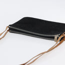 CELINE C Macadam Canvas Shoulder Bag Suede Leather Black Silver Auth ki6507-6