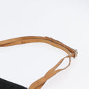 CELINE C Macadam Canvas Shoulder Bag Suede Leather Black Silver Auth ki6507-8