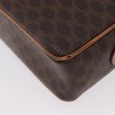 CELINE Macadam Canvas Shoulder Bag PVC Leather Brown Gold Auth ki6508-16