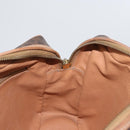 CELINE Macadam Canvas Shoulder Bag PVC Leather Brown Gold Auth ki6508-21