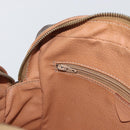 CELINE Macadam Canvas Shoulder Bag PVC Leather Brown Gold Auth ki6508-23