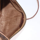 CELINE Macadam Canvas Shoulder Bag PVC Leather Brown Gold Auth ki6508-11