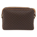 CELINE Macadam Canvas Shoulder Bag PVC Leather Brown Gold Auth ki6508-2