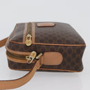 CELINE Macadam Canvas Shoulder Bag PVC Leather Brown Gold Auth ki6508-4