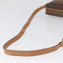 CELINE Macadam Canvas Shoulder Bag PVC Leather Brown Gold Auth ki6508-7