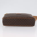 CELINE Macadam Canvas Shoulder Bag PVC Leather Brown Gold Auth ki6508-5