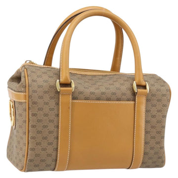 GUCCI Micro GG Supreme Mini Boston Bag PVC Beige Gold 000 39 0158 Auth ki6510