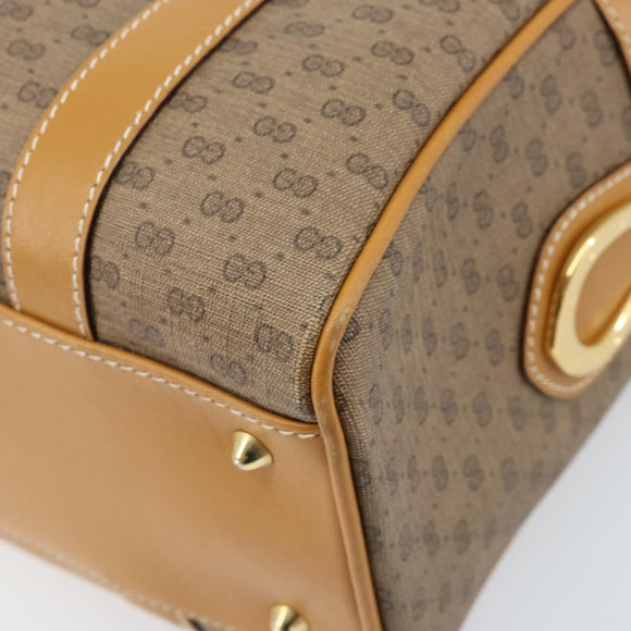 GUCCI Micro GG Supreme Mini Boston Bag PVC Beige Gold 000 39 0158 Auth ki6510