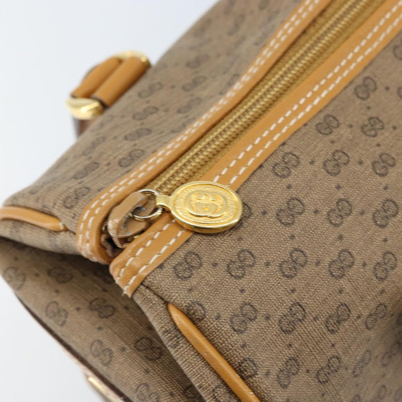 GUCCI Micro GG Supreme Mini Boston Bag PVC Beige Gold 000 39 0158 Auth ki6510