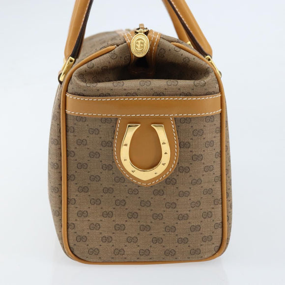 GUCCI Micro GG Supreme Mini Boston Bag PVC Beige Gold 000 39 0158 Auth ki6510