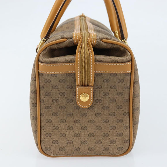 GUCCI Micro GG Supreme Mini Boston Bag PVC Beige Gold 000 39 0158 Auth ki6510
