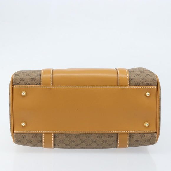 GUCCI Micro GG Supreme Mini Boston Bag PVC Beige Gold 000 39 0158 Auth ki6510