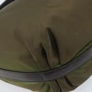 PRADA Shoulder Bag Nylon Silver Khaki Auth ki6511-14