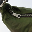 PRADA Shoulder Bag Nylon Silver Khaki Auth ki6511-10
