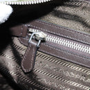 PRADA Shoulder Bag Nylon Silver Khaki Auth ki6511-21