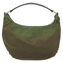 PRADA Shoulder Bag Nylon Silver Khaki Auth ki6511-2