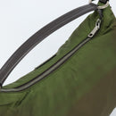 PRADA Shoulder Bag Nylon Silver Khaki Auth ki6511-6