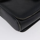CELINE Horse Carriage Shoulder Bag Leather Black Gold Auth ki6513-9