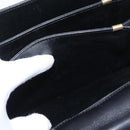 CELINE Horse Carriage Shoulder Bag Leather Black Gold Auth ki6513-21