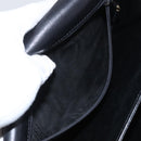 CELINE Horse Carriage Shoulder Bag Leather Black Gold Auth ki6513-23