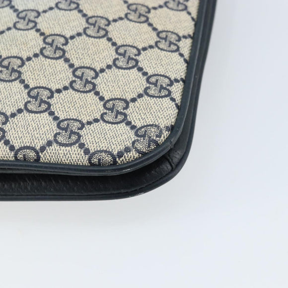 GUCCI GG Supreme Clutch Bag PVC Navy Gold 904 02 025 Auth ki6514