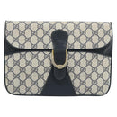 GUCCI GG Supreme Clutch Bag PVC Navy Gold 904 02 025 Auth ki6514-13