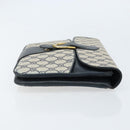 GUCCI GG Supreme Clutch Bag PVC Navy Gold 904 02 025 Auth ki6514-3