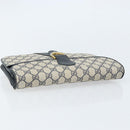 GUCCI GG Supreme Clutch Bag PVC Navy Gold 904 02 025 Auth ki6514-5