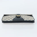 GUCCI GG Supreme Clutch Bag PVC Navy Gold 904 02 025 Auth ki6514-6