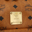 MCM Vicetos Mini Logogram Boston Bag PVC Leather Brown Gold Auth ki6516-12