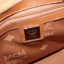 MCM Vicetos Mini Logogram Boston Bag PVC Leather Brown Gold Auth ki6516-18