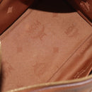 MCM Vicetos Mini Logogram Boston Bag PVC Leather Brown Gold Auth ki6516-11