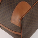 CELINE Macadam Canvas Boston Bag PVC Leather Brown Gold Auth ki6517-14