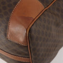 CELINE Macadam Canvas Boston Bag PVC Leather Brown Gold Auth ki6517-16