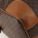 CELINE Macadam Canvas Boston Bag PVC Leather Brown Gold Auth ki6517-9