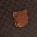 CELINE Macadam Canvas Boston Bag PVC Leather Brown Gold Auth ki6517-17